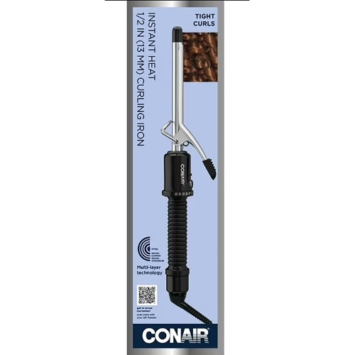 Conair CD80NCSRRC 1/2-Inch Instant Heat Curling Iron - 40 Heat Settings, Auto Shutoff Ceramic Curling Iron