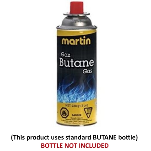 Réchaud portatif extérieur à un brûleur au butane, noir