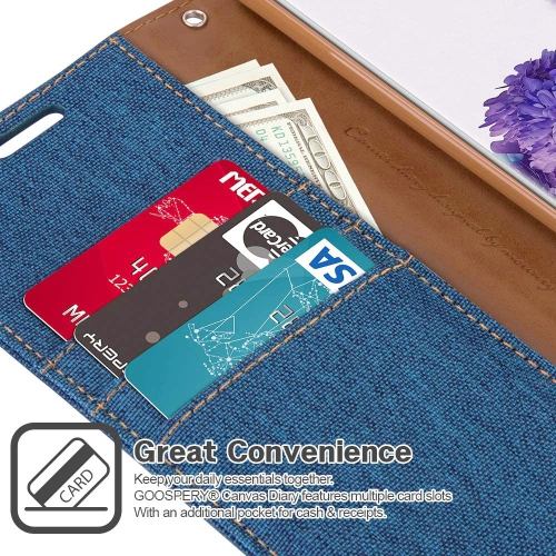 Étui Goospery Canvas Diary pour Samsung A51, bleu
