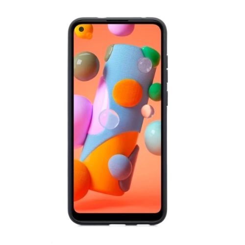 Back Matt, Glossy Bumper Soft TPU Case For Samsung A11, Black