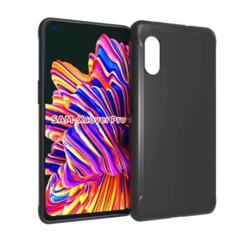 Back Matt, Glossy Bumper Soft TPU Case For Samsung Xcover Pro, Black