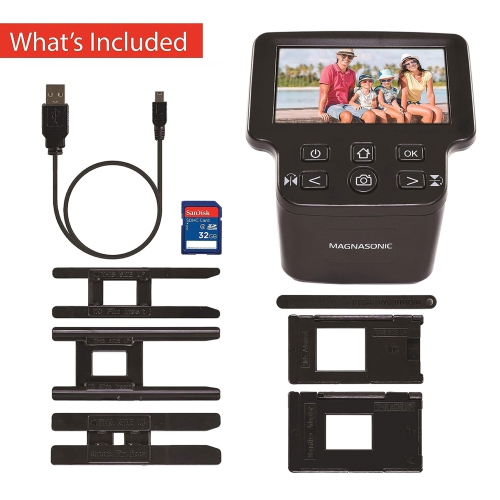 Numériseur de pellicule de 24 Mpx de Magnasonic avec grand écran de 5 po et HDMI avec carte SD 32 Go en prime