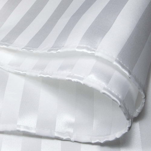 Canadian Linen Shower Curtains with Hooks 72"x72", Mildew Water Resistant Polyester Bathtub C-Clip Magnet Bottom Bath Shower Curtains, White Stripes