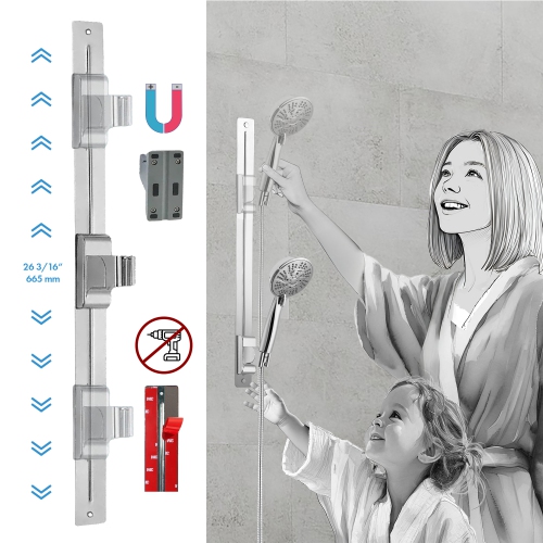 Akuaplus® Magnetic Adjustable Shower Post System - Chrome