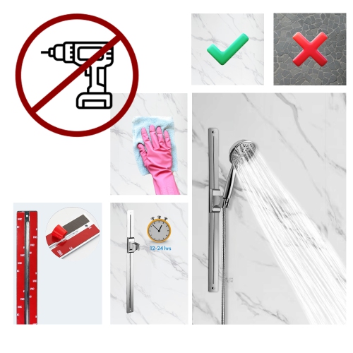 Akuaplus® Magnetic Adjustable Shower Post System - Chrome