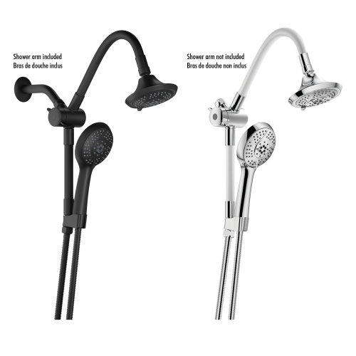 Akuaplus® Hand Shower Kit with Adjustable Arm - Black