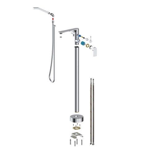 Akuaplus® ELENA Freestanding faucet with diverter and hand shower - matte black