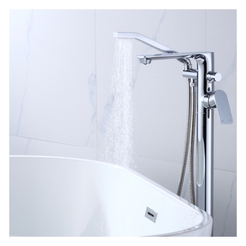 Akuaplus® ELENA Freestanding faucet with diverter and hand shower - chrome