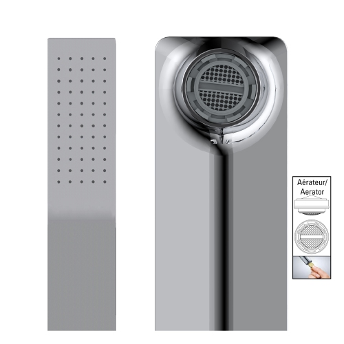 Akuaplus® ELENA Double handle desk mounted roman tub faucet with diverter and hand shower - chrome