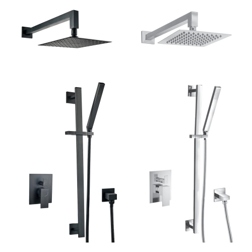 Akuaplus® Irene Shower Faucet with Sliding Rail - matte black