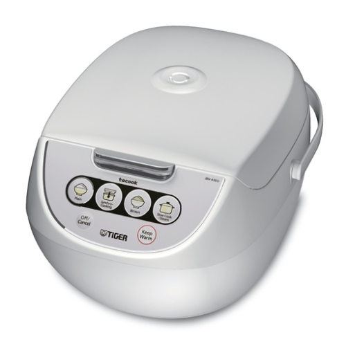 Tiger JBV-A10U 5.5-Cup Micom Rice Cooker with Food Steamer and Slow Cooker, White