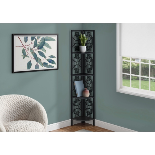 MONARCH  Specialties I 3620 - Bookcase 62"h / / Metal Corner Etagere In Black