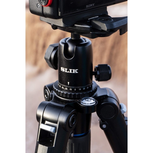 SLIK Pro AL-323BH4 w/SBH-400 Ball Head for Mirrorless/DSLR Sony Nikon Canon Fuji Cameras and More - Black