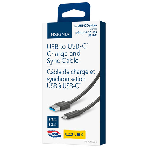 Insignia 1M (3.3 ft.) USB A-to-C 3.2 Gen 2 10Gbps-Speed Cable - Only at Best Buy