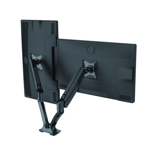 LOCTEK Heavy Duty Gas Spring Dual Arm Desk Mounts Fits 10-27 Inches Monitor