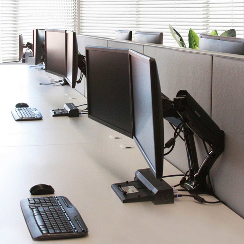 LOCTEK Heavy Duty Gas Spring Dual Arm Desk Mounts Fits 10-27 Inches Monitor