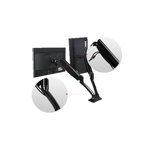 LOCTEK Heavy Duty Gas Spring Dual Arm Desk Mounts Fits 10-27 Inches Monitor