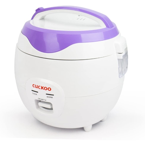 Cuckoo CR-0671V Basic Electric Small Rice Cooker & Warmer, 6 cups, Rice Spatula, Drain Dish, Detachable Inner Lid, Rubber Gasket, and Non-Stick
