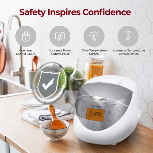 Cuckoo CR-0632F Multifunctional & Programmable Electric Rice Cooker, Intelligent Cooking Algorithm, 6 Cups - 12 Cups (Cooked), Made in Korea,
