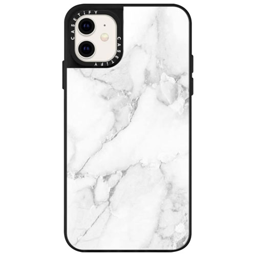 Casetify Impact Fitted Hard Shell Case For Iphone 11 Xr White Marble Best Buy Canada