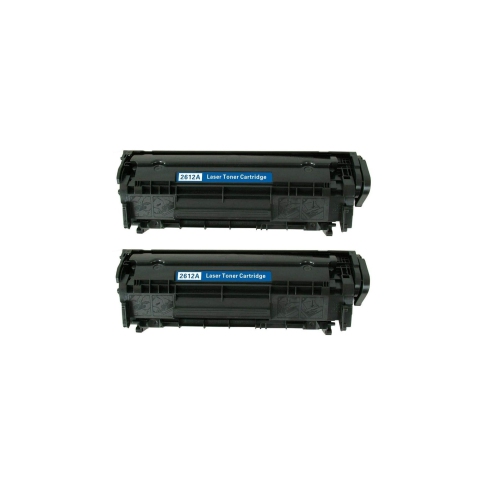A Plus Premium Compatible 2 Pack HP 12A Black Toner for LaserJet 1010/1012/1020/3015/3020/3050/3055,M1319/1005