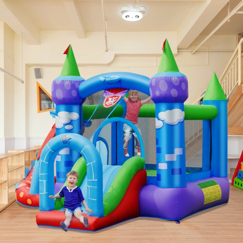 Gymax Kids Inflatable Bounce House Dragon Jumping Slide Bouncer Castle W/ 750W Blower