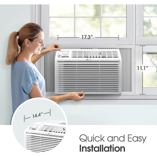 Climatiseurs de fenêtre LG 5000&nbsp;BTU [2023] commandes mécaniques faciles Ultra-Quiet compact Cools Filtre lavable 150 pi2 pour climatiseur de