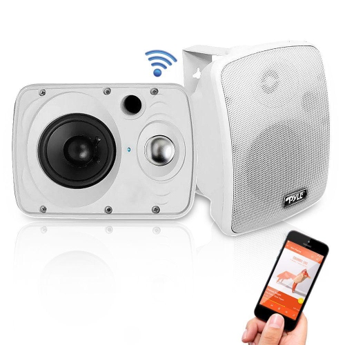 PYLEHOME  Pyle Pair Of Heavy Duty 2 Way Outdoor Waterproof Wireless Bluetooth Speakers Universal Mount - (Pdwr64Btw) In White