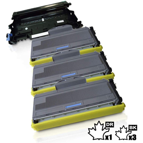 4PK Inkfirst® High Yield Toner Cartridges & Drum Unit TN-360 DR-360 TN360 Compatible Remanufactured for Brother TN360 DR360