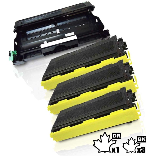 4PK- Inkfirst® Toner Cartridges & Drum TN-350 DR-350 TN350 DR350 Compatible Remanufactured for Brother TN-350 DR-350 MFC-7220