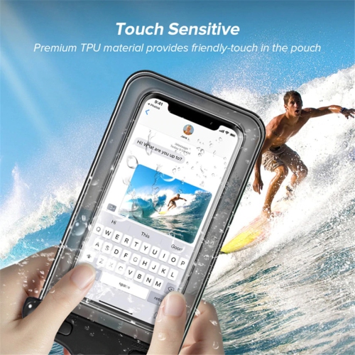 CAROLINE Universal Waterproof Mobile Phone Case Water Proof Swim Pouch for iPhone - Black