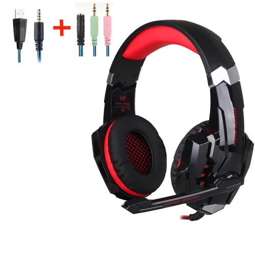 Gaming Headset for PC PS4, Professional Stereo Headset with Noise-Cancelling Microphone, LED Light, in-line Volume Control