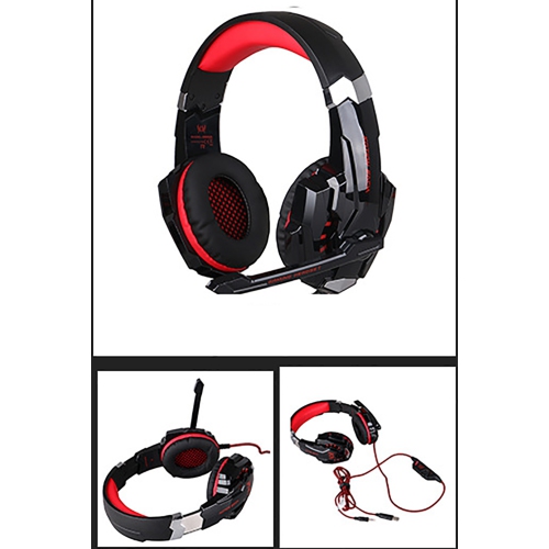 Gaming Headset for PC PS4, Professional Stereo Headset with Noise-Cancelling Microphone, LED Light, in-line Volume Control