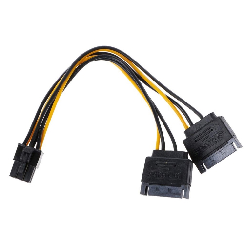 axGear Dual SATA Power to 6Pin & 8Pin Pci-E Cable Adapter Wire for Video Card