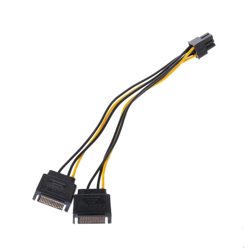 axGear Dual SATA Power to 6Pin & 8Pin Pci-E Cable Adapter Wire for Video Card