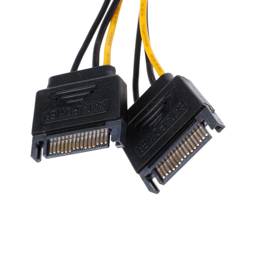 axGear Dual SATA Power to 6Pin & 8Pin Pci-E Cable Adapter Wire for Video Card