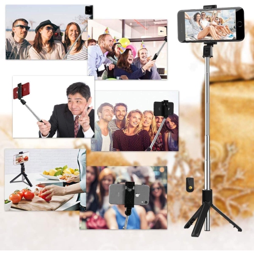 Trépied à perche à égoportrait, trépied extensible ajustable pour téléphone avec support pour téléphone et télécommande sans fil, convient aux iPhone