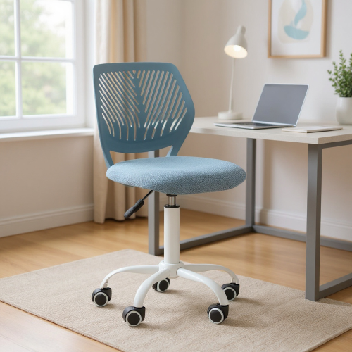 HOMY CASA  Ergonomic Office Stool Adjustable Swivel Desk Chair With Height Control And Rolling Casters for Home Office Study Room And Small Spaces