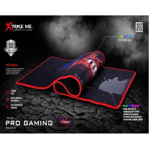 Xtrike Me MP-204 - High Quality XXL Mouse Pad, 770x295x3mm, Red