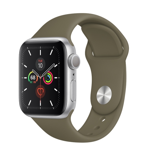 Apple Watch Series 5 (GPS) 40mm Silver Aluminum with Khaki Sport Band - Certified Refurbished by APPLE - Refurbished condition - Image 2