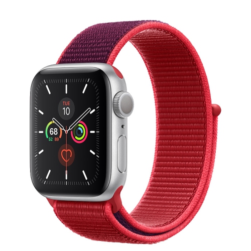Apple Watch Series 5 (GPS) 40mm Silver Aluminum with Red Sport Loop - Certified Refurbished by APPLE - Refurbished condition - Image 2