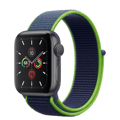 Apple Watch Series 5 (GPS) 40mm Space Grey Aluminum with Neon Lime Sport Loop by APPLE - Refurbished condition - Image 2