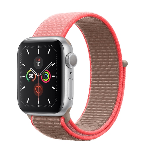 Apple Watch Series 5 (GPS) 40mm Silver Aluminum with Neon Pink Sport Loop - Certified Refurbished by APPLE - Refurbished condition - Image 2