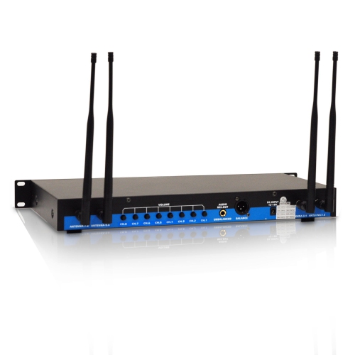 Pyle 8 Ch UHF Wireless Microphone System, Mountable Base, 4 handheld MICS, Headsets, Belt Packs, Lavelier MICS,(PDWM8350)