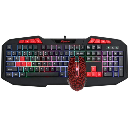 Xtrike Me Rainbow Backlit Gaming Keyboard and Mouse Combo MK-503 KIT, Membrane 112 Keys Switch Rating 10 Million USB