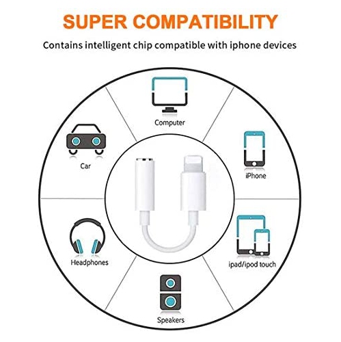 [Apple MFi Certified] iPhone Dongle Headphone Adapter, Lightning to 3.5mm Headphone Jack Adapter Audio AUX Connector