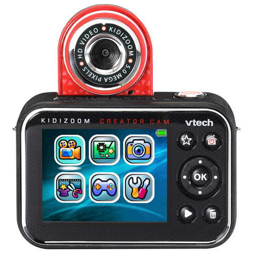 VTech KidiZoom Creator Cam HD Digital Camera with Tripod - Black/Red