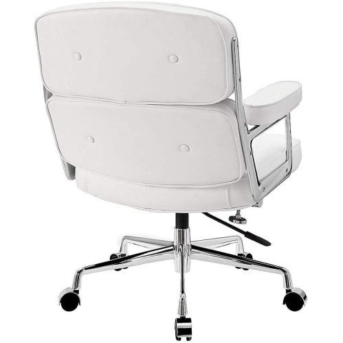 Nicer Furniture Alaia Executive Work Chair, Genuine Leather, White