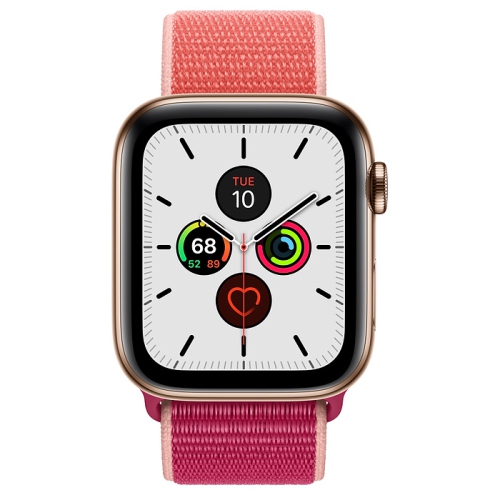 APPLE  Refurbished (Good) - Watch Series 5 (Gps + Cellular) 44MM - Stainless Steel Case With Pomegranate Sport Band In Gold