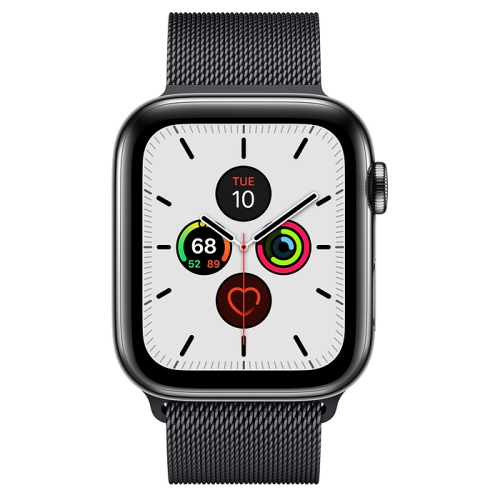 Apple Watch Series 5 44mm GPS Cell Space Grey Stainless Case w Space Black